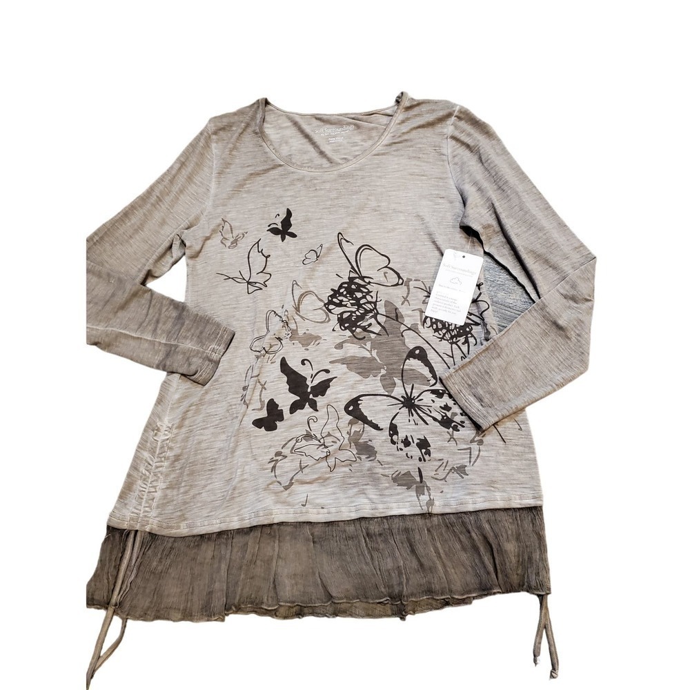 NWT Soft Surroundings Butterfly Longline top XS